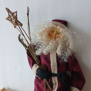Primitive Christmas Holiday Santa Shelf Sitter